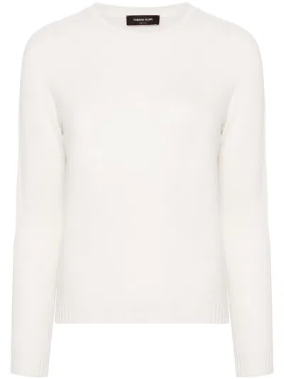 Fabiana Filippi Crew-neck Cashmere Jumper In White