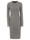 Fabiana Filippi Women's Crew-neck Dress With Micro Sequins In Grey
