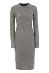Fabiana Filippi Women's Crew-neck Dress With Micro Sequins In Grey