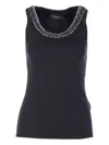 Fabiana Filippi Top Embellished Neckline Sleeveless Design Style In Black