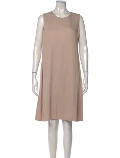 Pre-owned Fabiana Filippi Crew Neck Knee-length Dress In Neutral