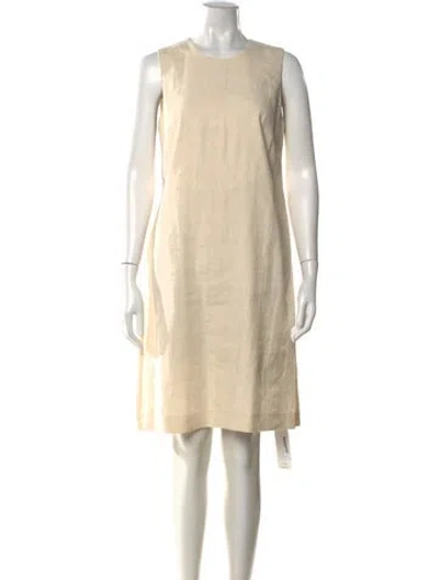 Pre-owned Fabiana Filippi Crew Neck Knee-length Dress In Neutral