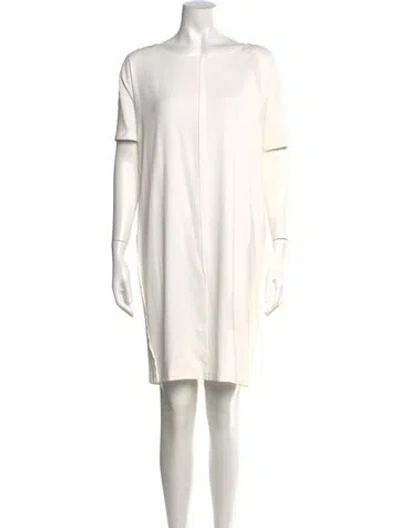 Pre-owned Fabiana Filippi Crew Neck Knee-length Dress In White