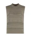 Fabiana Filippi Crew Neck Knitted Vest In Nude