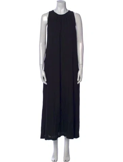 Pre-owned Fabiana Filippi Crew Neck Long Dress In Black