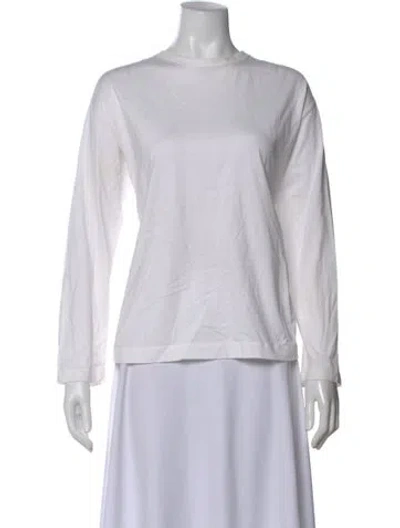 Pre-owned Fabiana Filippi Crew Neck Long Sleeve T-shirt In White