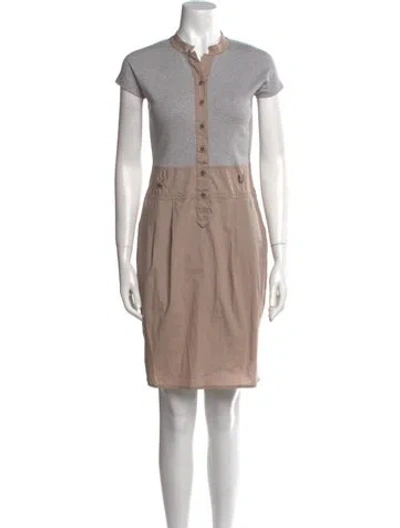 Pre-owned Fabiana Filippi Crew Neck Mini Dress In Gray