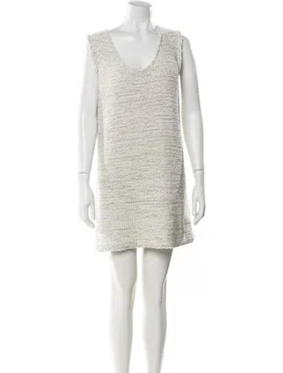 Pre-owned Fabiana Filippi Crew Neck Mini Dress In Yellow