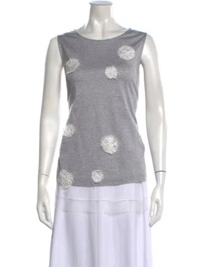 Pre-owned Fabiana Filippi Crew Neck Sleeveless Top In Gray