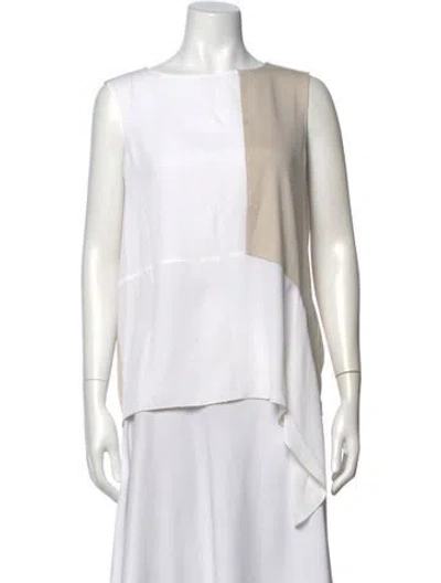 Pre-owned Fabiana Filippi Crew Neck Sleeveless Top In Neutral