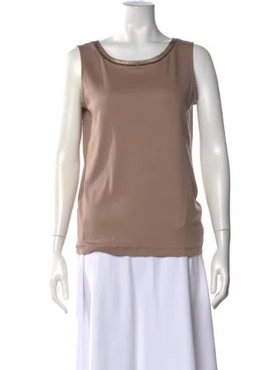 Pre-owned Fabiana Filippi Crew Neck Sleeveless Top W/ Tags In Neutral
