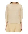 Fabiana Filippi Cotton Jersey Knitwear 3/4 Sleeves In Beige