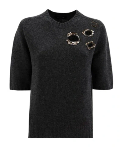 Fabiana Filippi Crew Neck Sweater In Black
