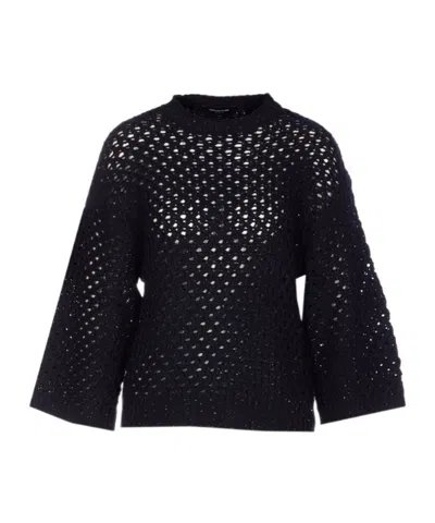 Fabiana Filippi Crew Neck Sweater In Black