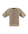 Fabiana Filippi Platinum And Lurex Short-sleeved Jersey In Brown