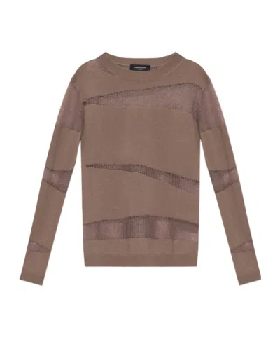 Fabiana Filippi Crew Neck Sweater In Brown