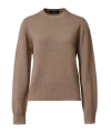 Fabiana Filippi Ribbed-cuff Round-neck Sweater In Brown