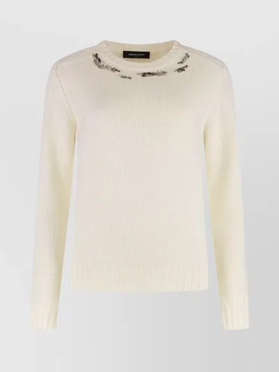 FABIANA FILIPPI CREW-NECK SWEATER FEATURING STONE EMBELLISHMENT