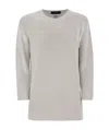 Fabiana Filippi Crew-neck Sweater With Lurex In Gray