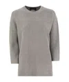 Fabiana Filippi Crew-neck Sweater With Lurex In Gray