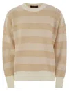 Fabiana Filippi Crew-neck Sweater In Wool And Cotton In Multi