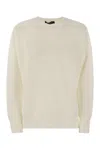 Fabiana Filippi Crew-neck Sweater In Wool And Cotton In White