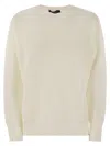 Fabiana Filippi Crew-neck Sweater In Wool And Cotton In Neutral