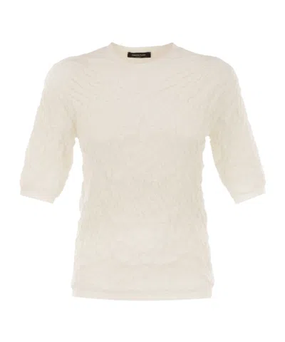 FABIANA FILIPPI FABIANA FILIPPI EMBOSSED FINISH SHORT-SLEEVED JUMPER