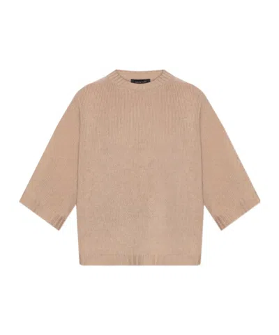 Fabiana Filippi Round-neck Half-sleeve Sweater In Neutral