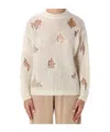 Fabiana Filippi Mohair Sweater Featuring Gold Accents In Neutral