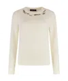 Fabiana Filippi Wool-blend Crew-neck Sweater In Neutral