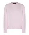 Fabiana Filippi Long Sleeve Crew Neck Knitwear Top In Pink