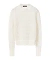 Fabiana Filippi Open-knit Crew Neck Long Sleeve Sweater In White