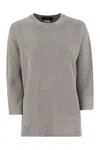 Fabiana Filippi Crew-neck Sweater With Lurex In Grey