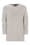 Fabiana Filippi Crew-neck Sweater With Lurex In Light Grey
