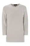 Fabiana Filippi Crew-neck Sweater With Lurex In Light Grey