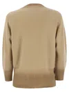 Fabiana Filippi Crew-neck Sweater With Sequins In Sand