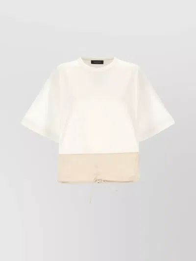 Fabiana Filippi Crew Neck T-shirt Drawstring Hem In White