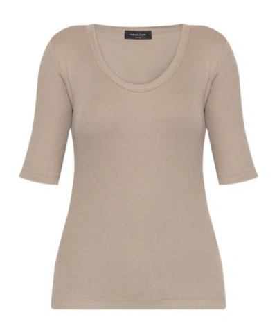 Fabiana Filippi Ribbed Scoop-neck Top In Neutral