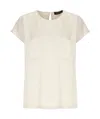 Fabiana Filippi Viscose Top With Round Neck And Button In White
