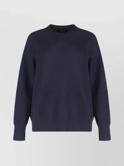 Fabiana Filippi Crew-neck Wool-cotton Blend Sweater In Blue