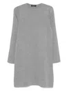 Fabiana Filippi Crew-neck Wool Midi Dress In Gray