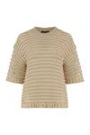 Fabiana Filippi Crew-neck Wool Sweater In Brown