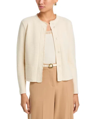 Fabiana Filippi Crewneck Cardigan Sweater In Neutral