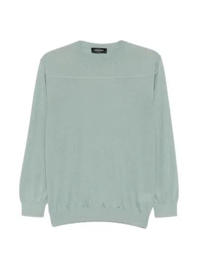 Fabiana Filippi Wool Silk Blend Sweater Crew Neck In Green