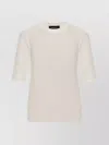 Fabiana Filippi Crewneck Knit Top Short Sleeves In Neutral