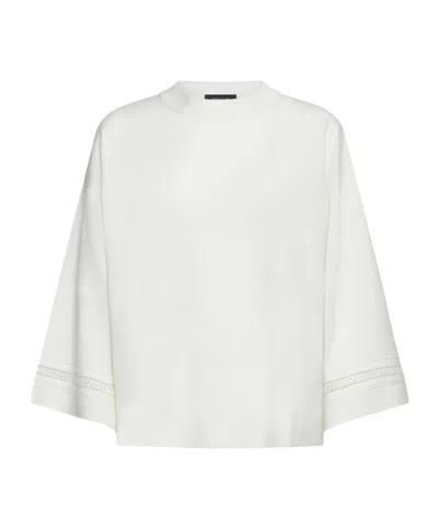 Fabiana Filippi Crewneck Plain Long-sleeved Top In White