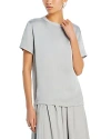 Fabiana Filippi Short-sleeve Crewneck Satin Top In Light Pastel