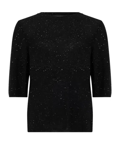 Fabiana Filippi Sequin-embellished Fine-knit Sweater In Black