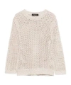 Fabiana Filippi Open Weave Knit Sweater With Relaxed Fit In Pink